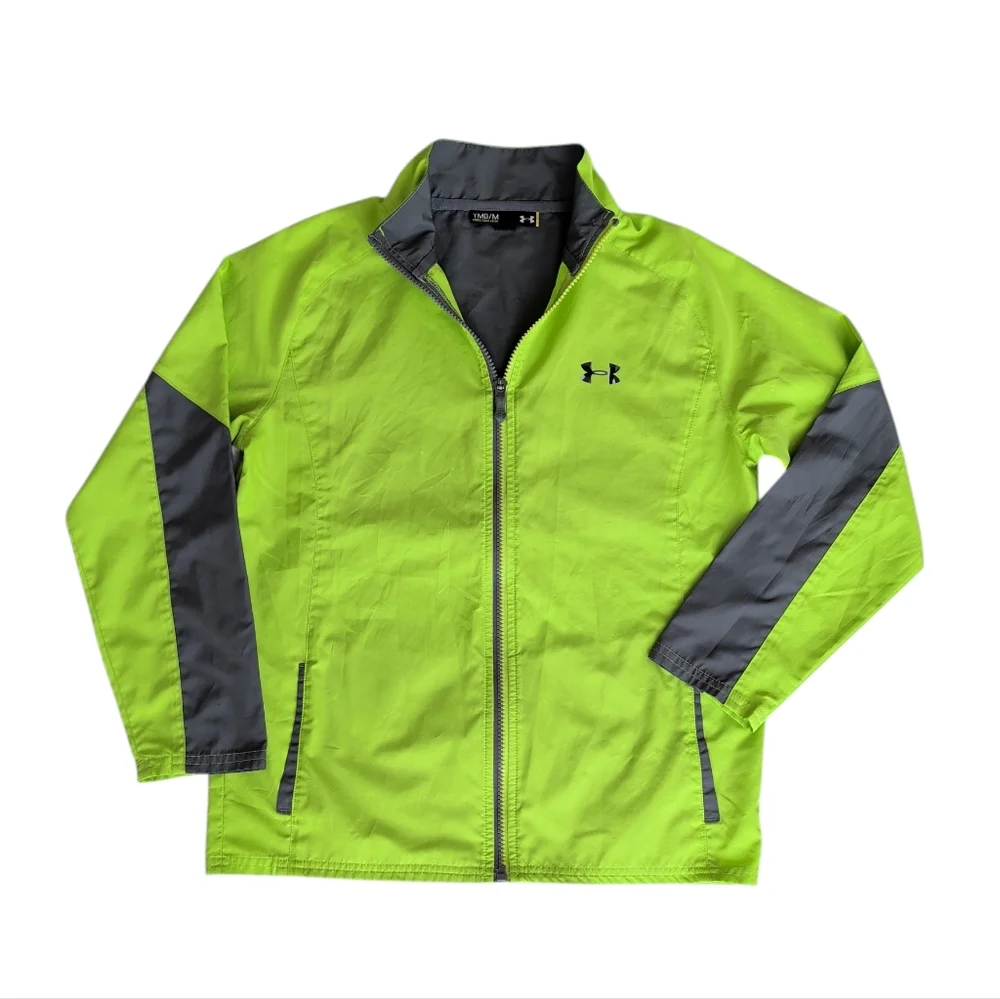 Under Armour Loose Zip Up Lightweight Windbreaker Jacket YMD Youth Medium - Picture 1 of 16